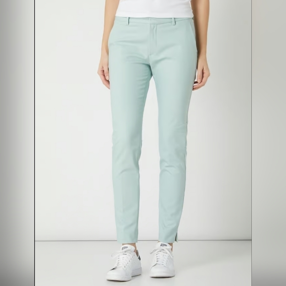 Mos Mosh slit ankle pale green Pistachio chino